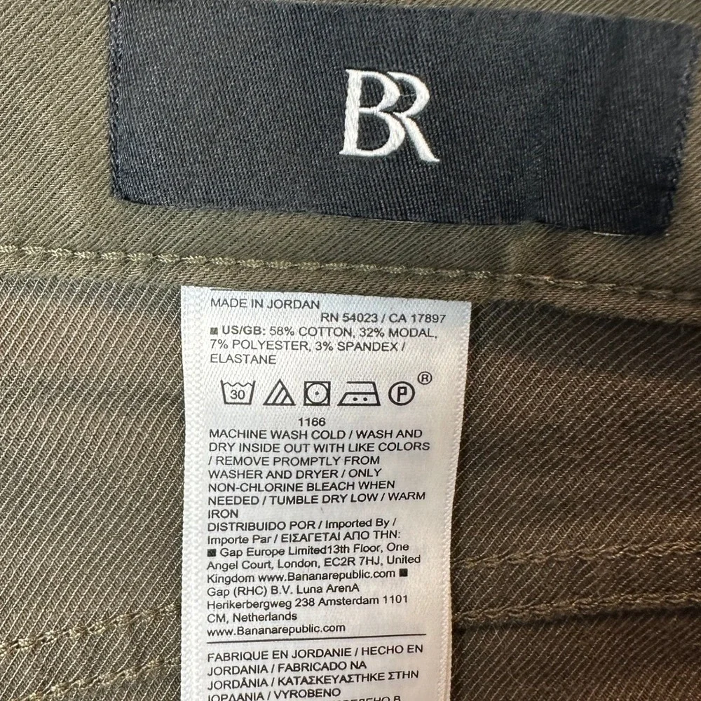 NEW Banana Republic Pants Mens 32X30 Athletic Fit Traveler Olive Green 5-Pocket